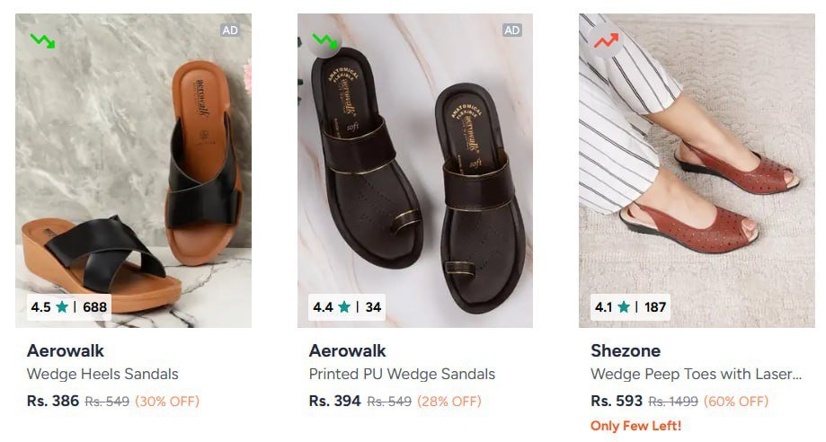 Myntra | Heels under 599
🔗 

Casual and sports shoes unde