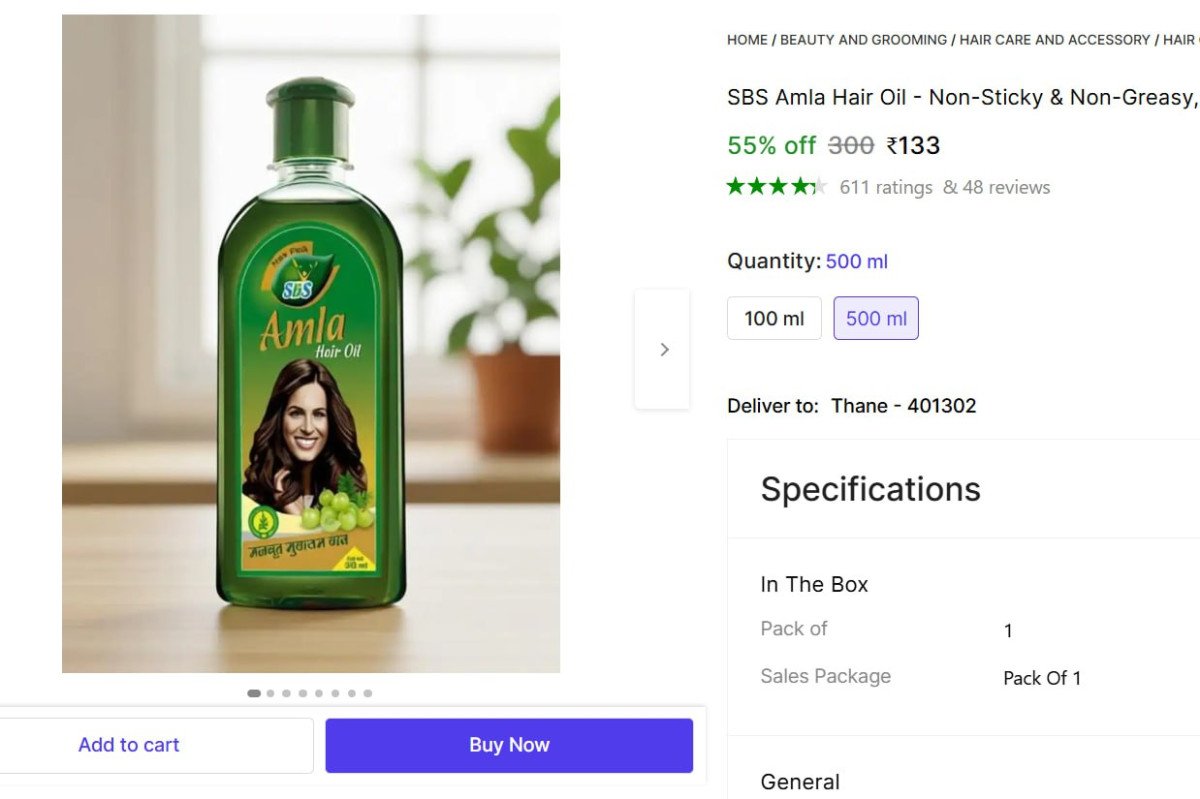 🔥  Hair Oil (500 ml) @ ₹133

🔗 

More Details �