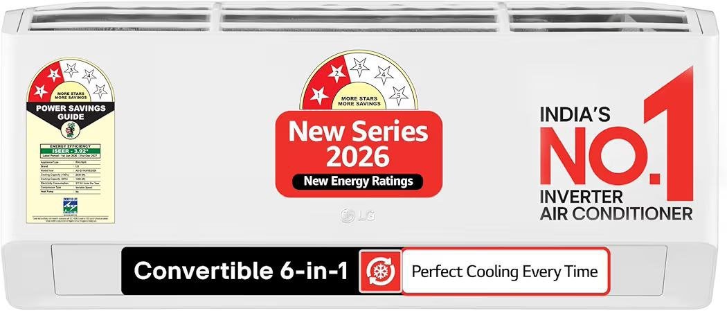 LG Essential Series, 0.8 Ton 2 Star, Smart Inverter Split AC