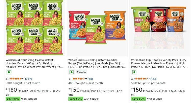 Grab : Wicked gud noodles 50% off upto 

+ Apply coupon 50% 