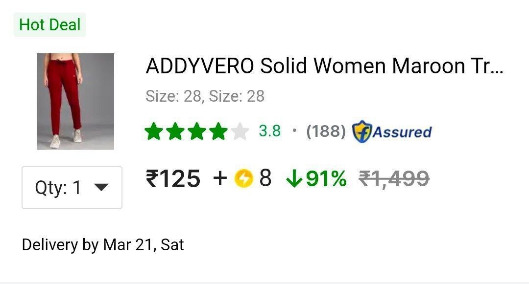 Womens Trackpants @ ₹125 + 8 SC



More Details 👉 

�