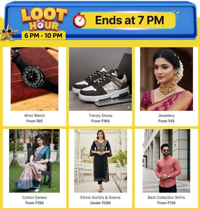Loot Hour Sale – Fashion Deals

Wrist Watch From ₹65


T