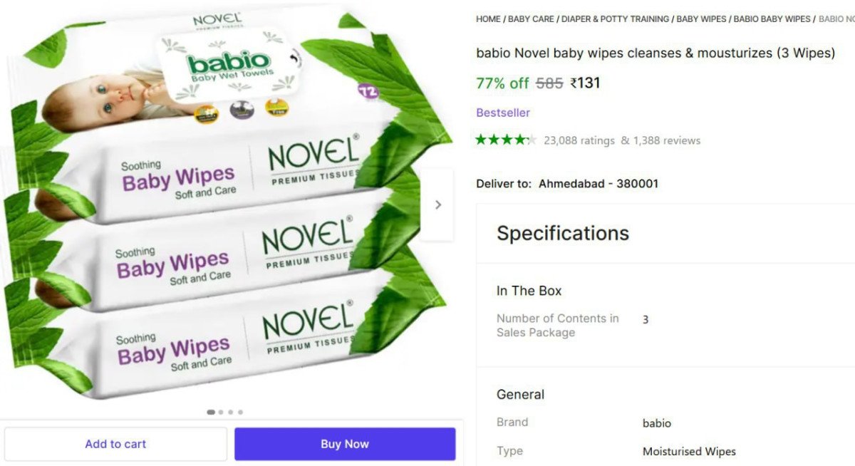 Baby Wipes (3 Pack x 72 Wipes) @ ₹131



More Details 👉