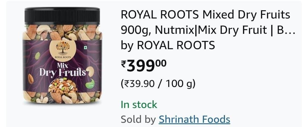 Loot 🔥 Mixed Dry Fruits, 1KG @₹399

➡️

✅Buy Max 