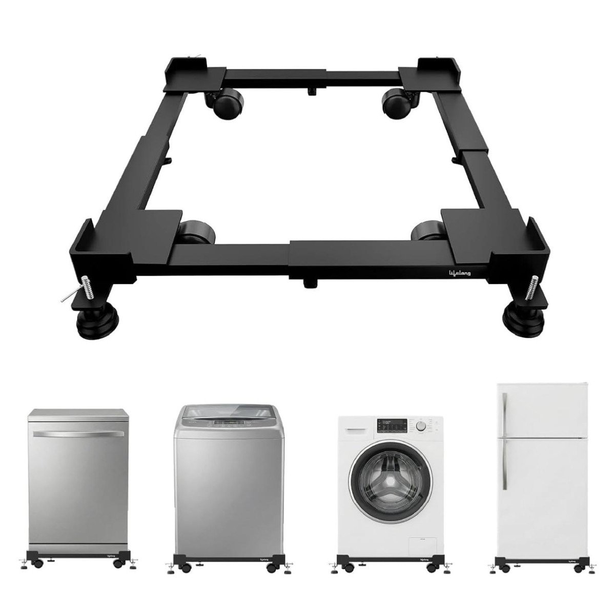 🔥🔥Lifelong Adjustable Washing Machine Stand with Wheel