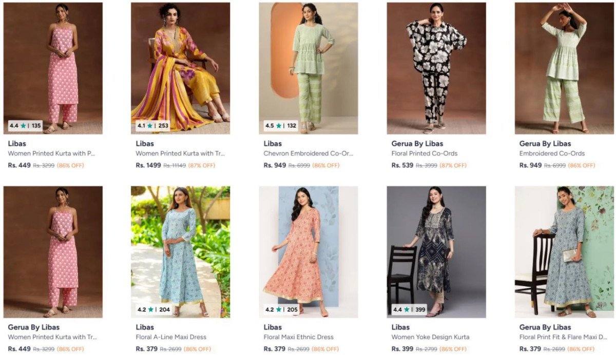 Upto 87% Off On Libas Women Clothing.



Kurta : 
Kurta Sets