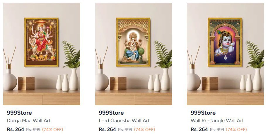 Myntra | Buy 999store Wall Art starting from 264.



More De