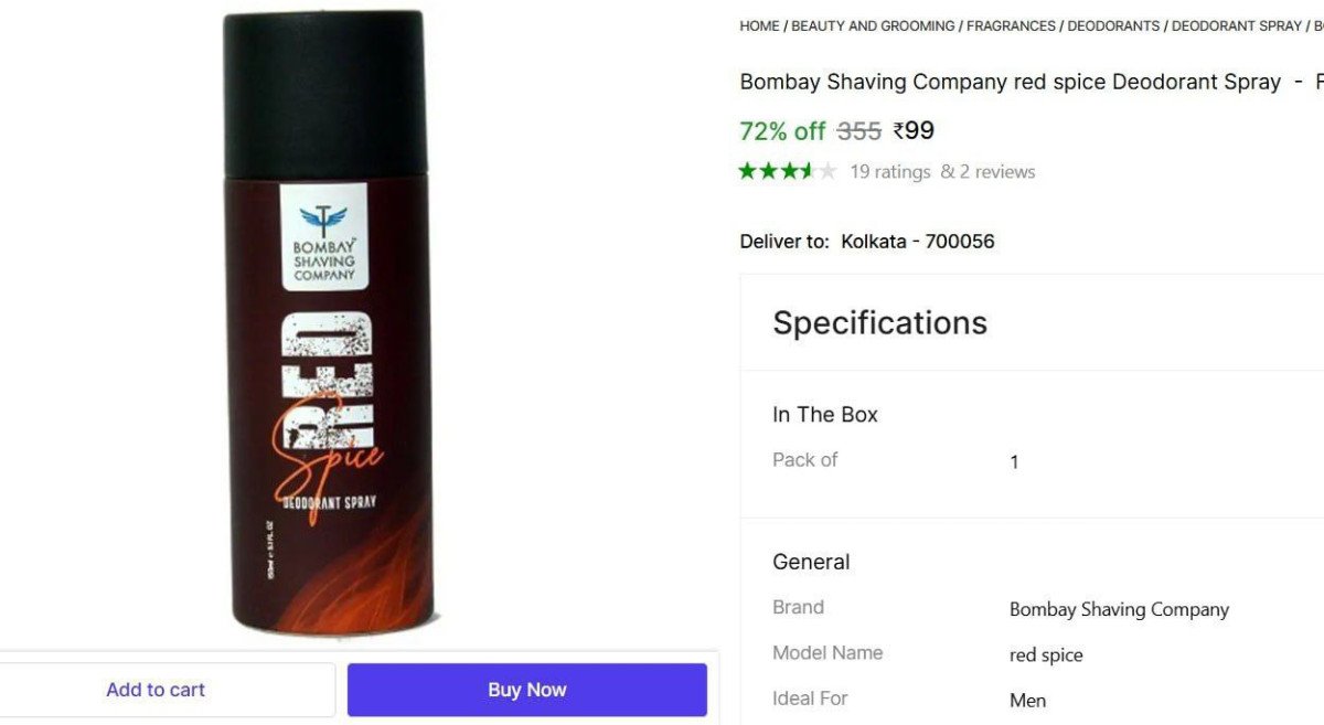 Bombay Shaving Red Spiceb Deodorant Spray @ ₹99





More 