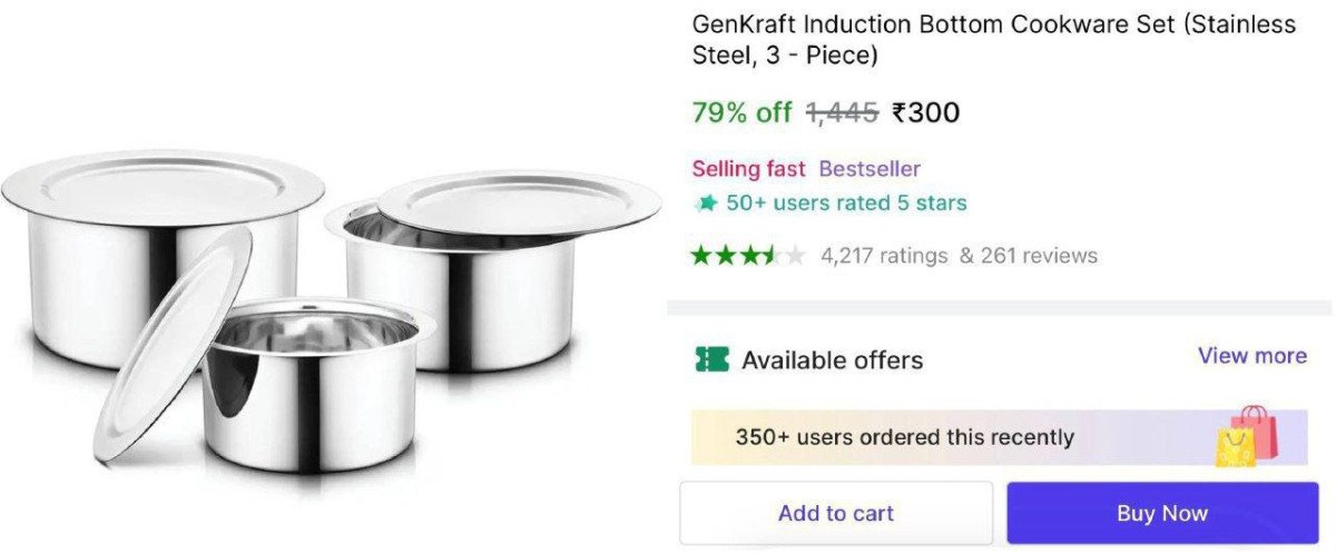 300 

Induction Bottom Cookware Set

More Details 👉 

📢 Join WhatsApp Deals


#DealsHeaven #LootDeals #BestDeals