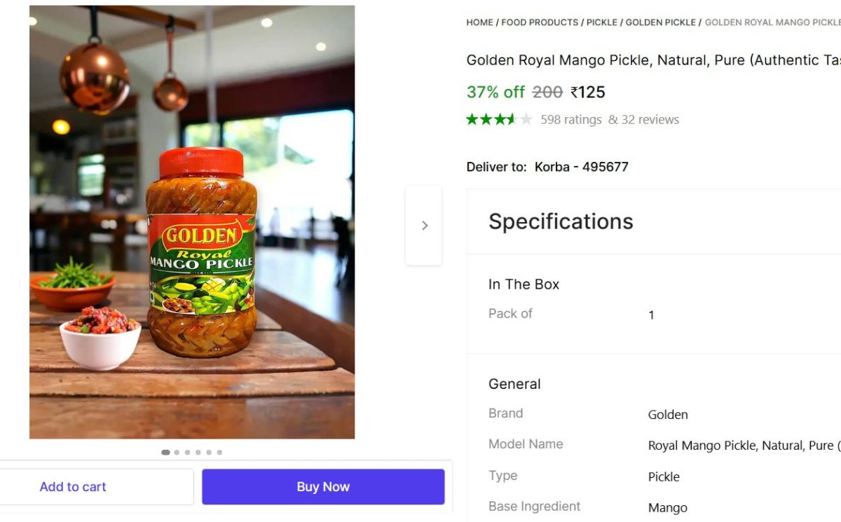 🔥  Mongo Pickle 400gm @ ₹125

🔗 

More Details �