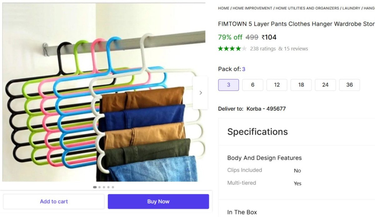 5 Layer Clothes Hanger (Set Of 3) @ ₹104

👉

More Detai
