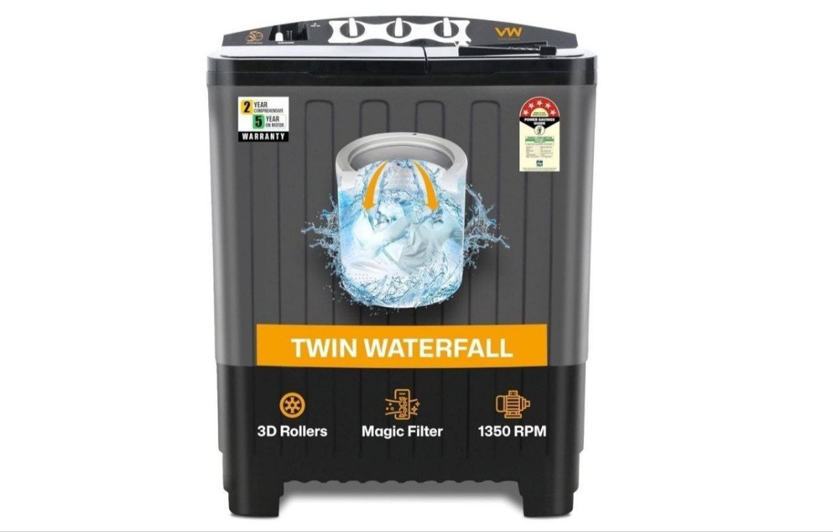 🔥VW 7.5Kg 5 Star Semi-Automatic Top Load Washing Machine 