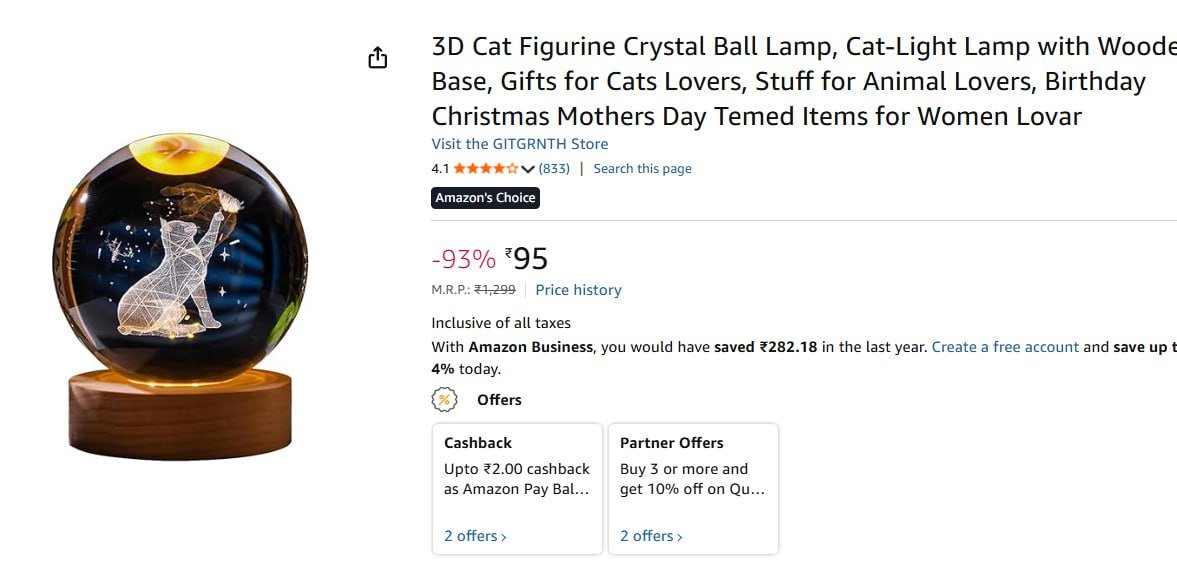Loot : 3D Cat Figurine Crystal Ball Lamp @ ₹95

👉

More