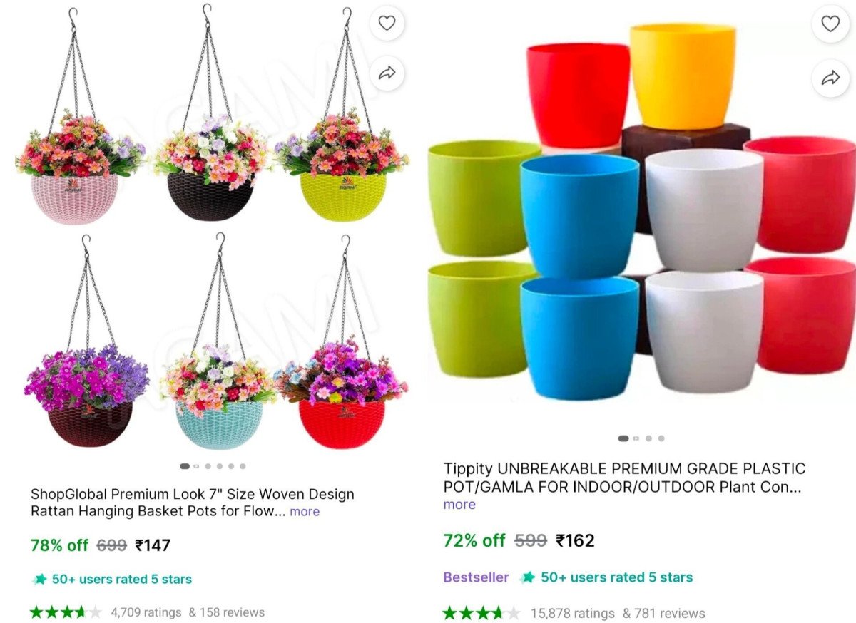 🌸Hanging Pot (Pack of 6) at ₹147
👉

🌸Plant Pots (