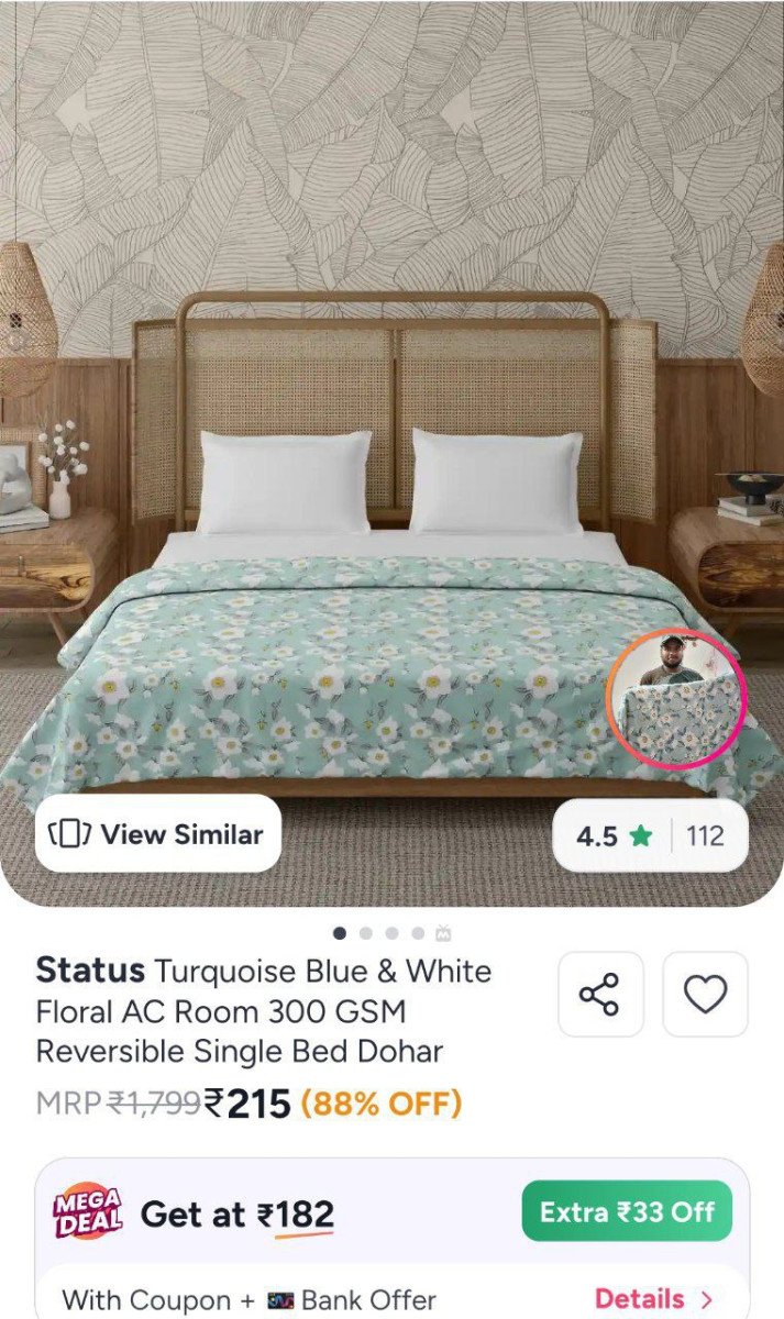 Myntra | Summer Dohar @215 only
🔗 

Double Bed Fitted Bed