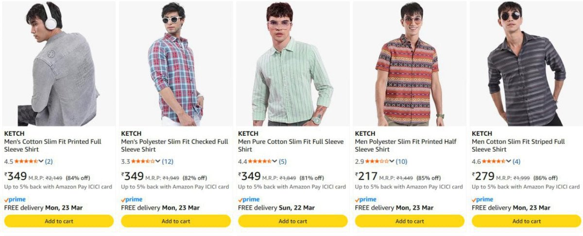 Min. 80% Off On Ketch Clothing

Men | Tshirts : 
Shirts : 
W