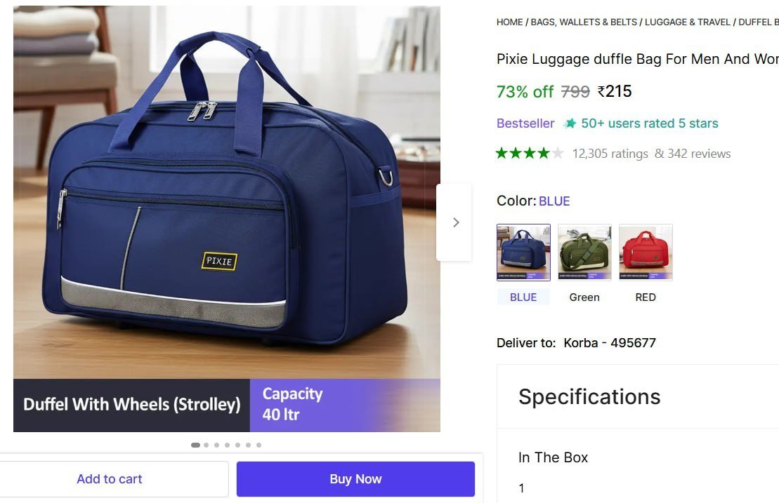 🔥  Luggage duffle Bag With Wheels @ ₹215

🔗 

Mo