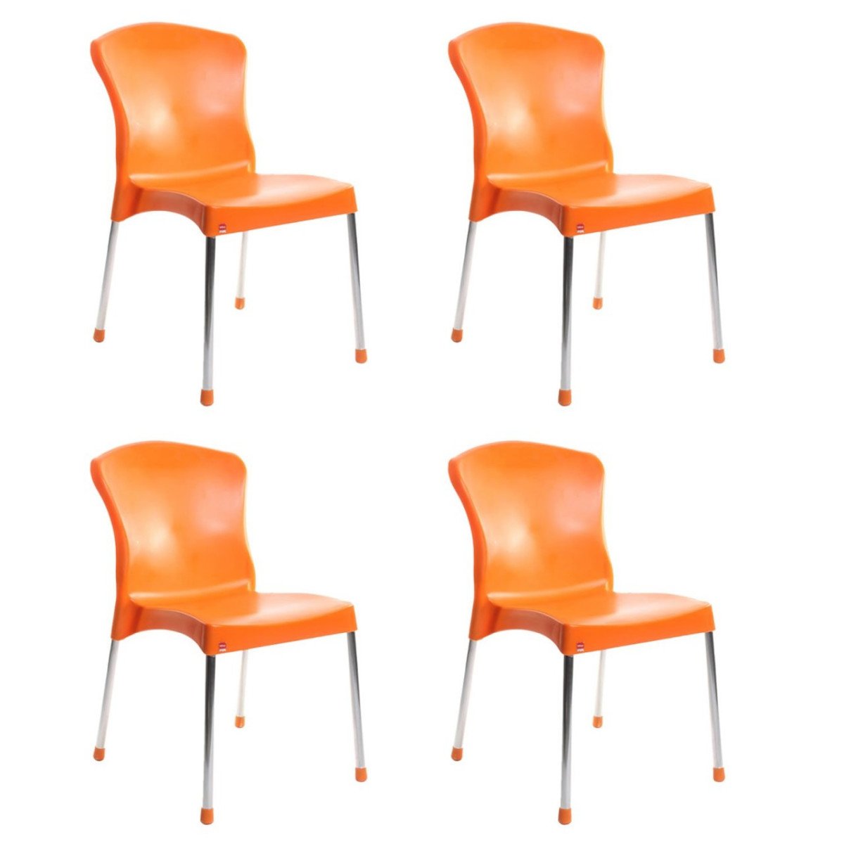 Cello Milano Cafeteria Set Of 4 Chairs (orange) 6 073
