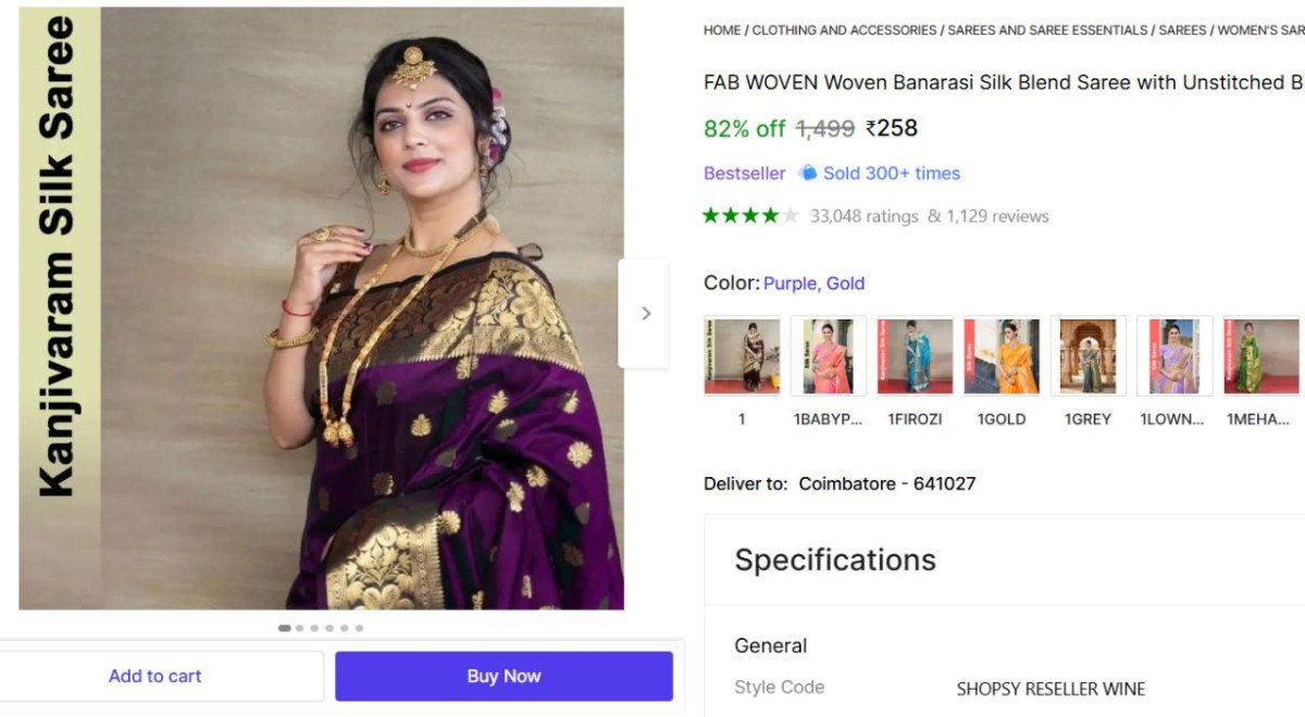 🔥  Women Banarasi Silk Saree @ ₹258

🔗 
🔗 
�