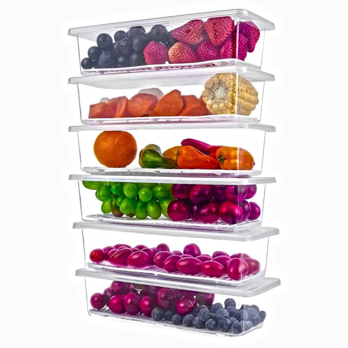 🔥🔥‎6 Fridge Storage Boxes Fridge Organizer With Remo