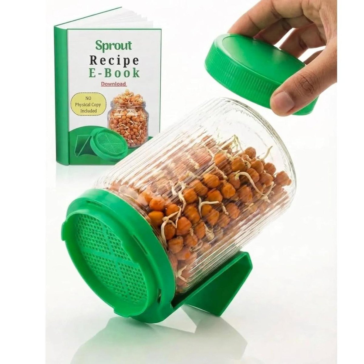 🔥🔥‎Sprouts Maker Jar 720ml Sprouter with Stand

🎁