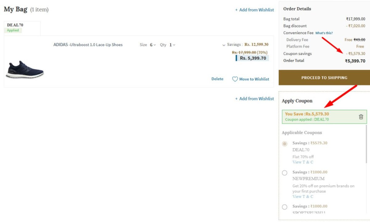 Upto 70% Off On Adidas Shoes.



Apply Coupon: DEAL70

Asics