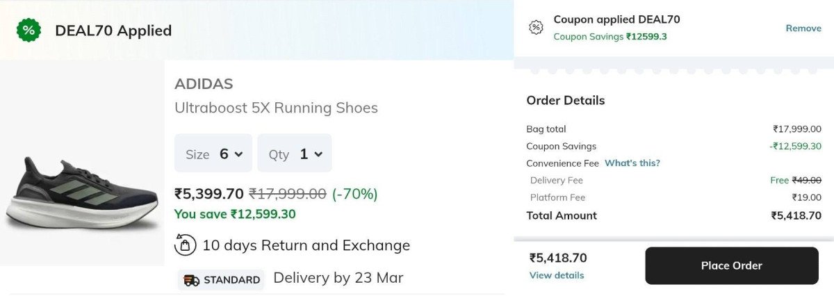 UPTO 70% off on Adidas Shoes.



Apply Coupon: DEAL70

Asics