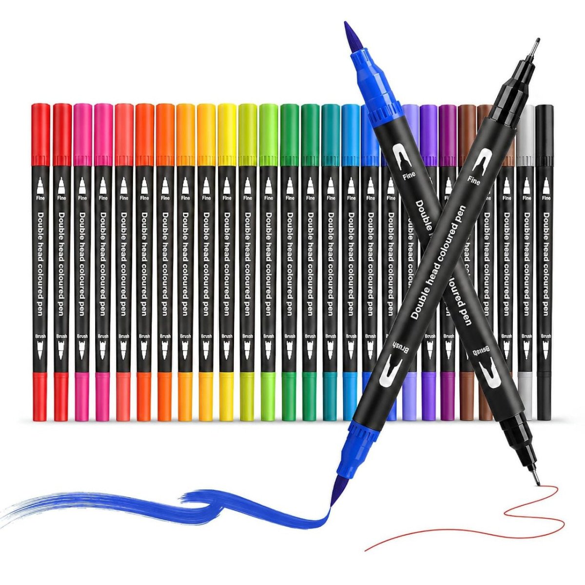 Dual Tip Brush Pens Set 24 Pcs 24 Colors 289 