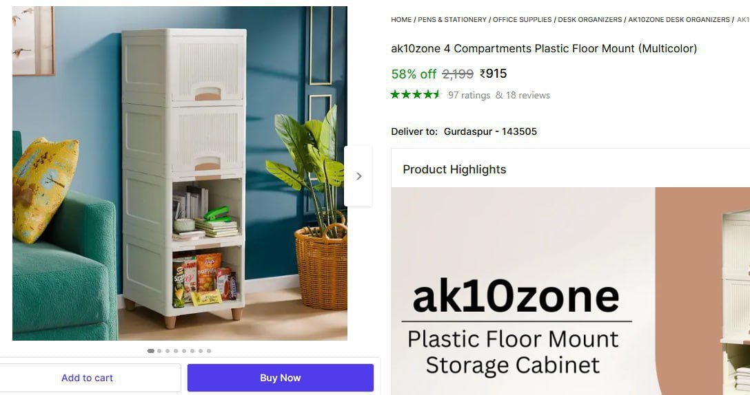 4 Layer Storage Cabinet with Drawer @ ₹915



More Details