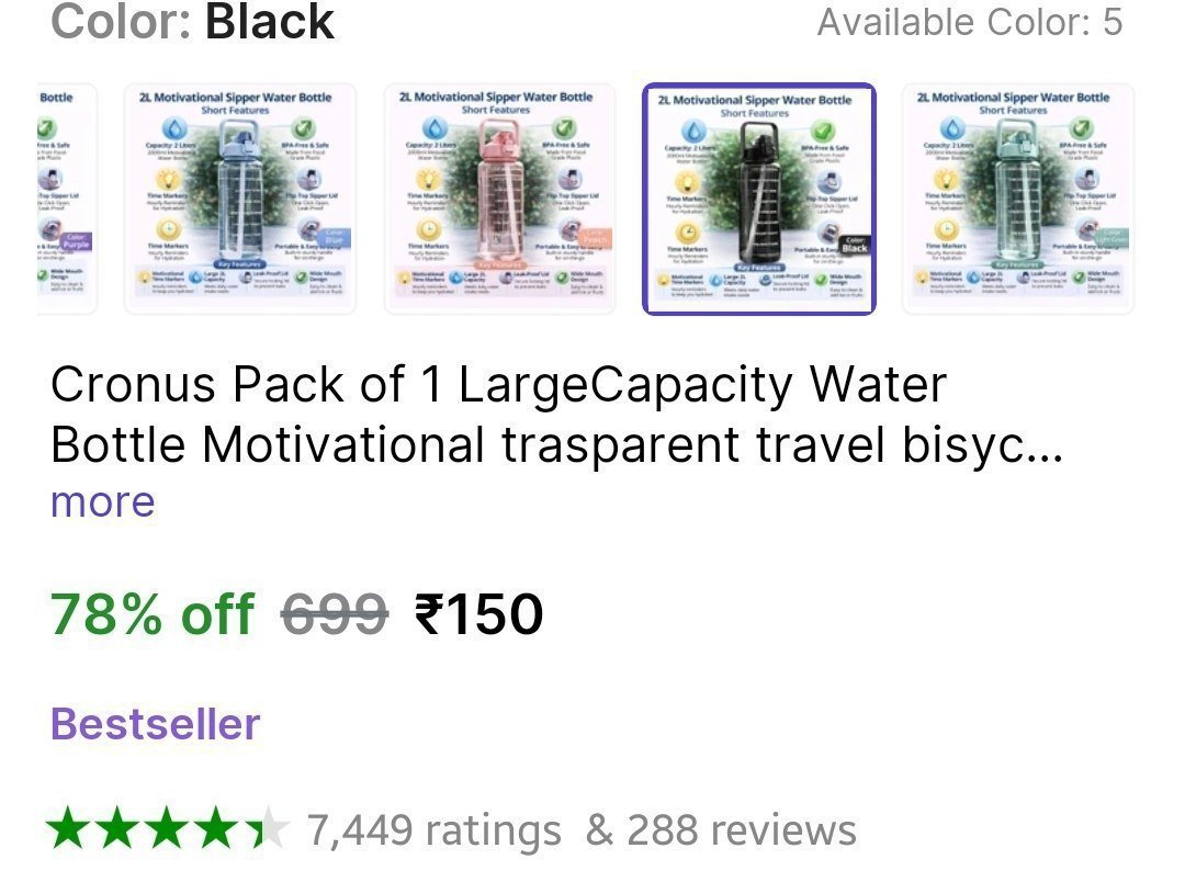 🔥  Motivational Water Sipper Bottle 2L @ ₹150

🔗