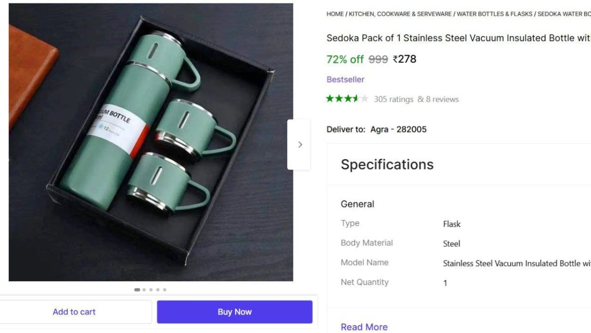 Hot & Cold Flask Bottle + 3 Cup Set @ ₹278

 
 

More Deta