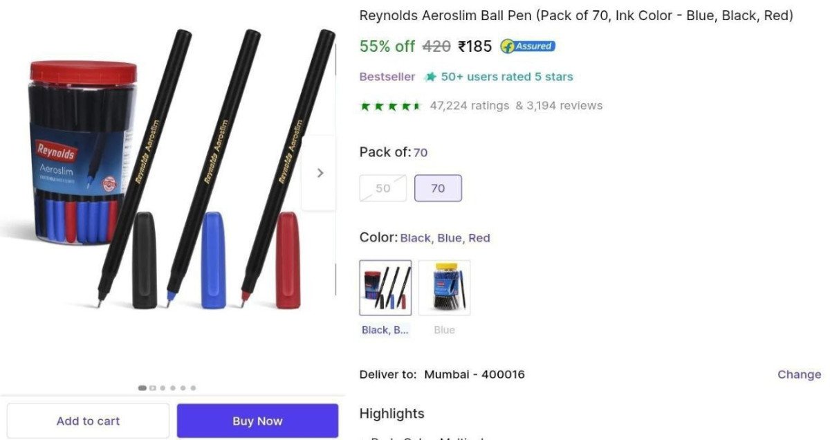 🔥Reynolds Ball Pen (70pcs) at ₹185

🔗 

More Details
