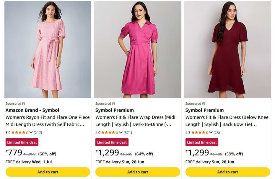 Amazon Brand - Symbol Women Dress 86 Starting From