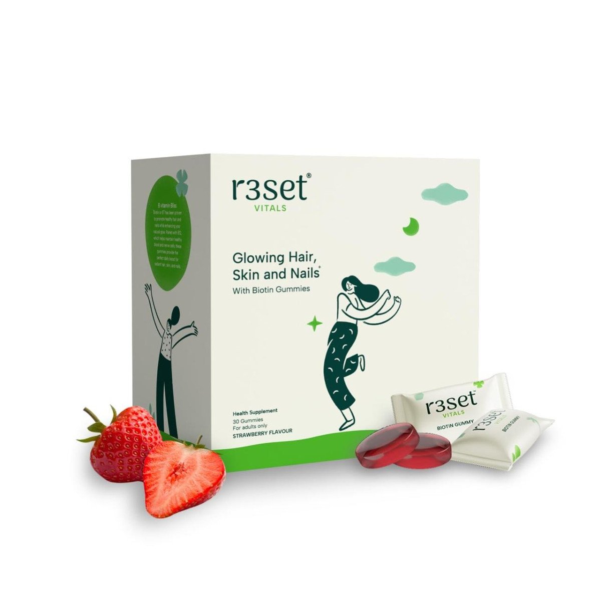 R3set Biotin Gummies For Hair Growth Reduce Hair F