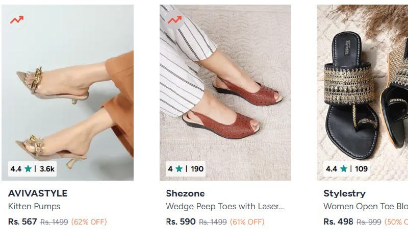 Myntra | Heels under 599- 

Casual and sports shoes under 499 (women)- 

Casual and sports shoes under 399 (men)- 

Flats and Flip Flops under 299- 

More Details 👉 

📢 Join WhatsApp Deals


#De...