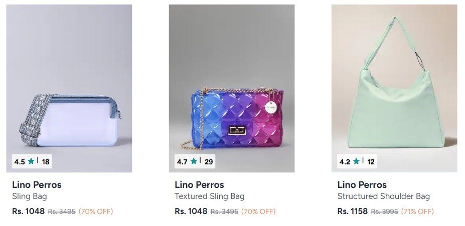 Myntra : Upto 71% off : Lino Perros Handbags 
 
👉Link- 

