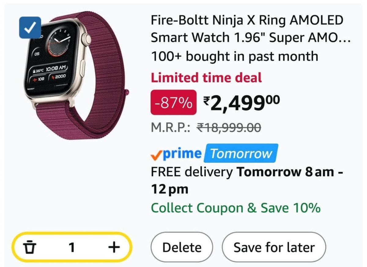 Grab 🔥 Fire-Boltt Ninja X Ring AMOLED Smart Watch Bluetooth Calling @₹2249

➡️ 

✅Apply 10% Off Coupon
✅Valid From 7pm-10pm

More Details 👉 

📢 Join WhatsApp Deals


#DealsHeaven #L...
