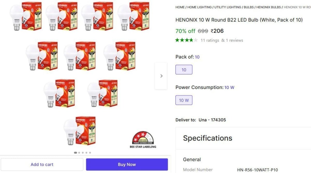 🔥  HENONIX 10W Bulb (Pack of 10) @ ₹206

🔗 

Mor