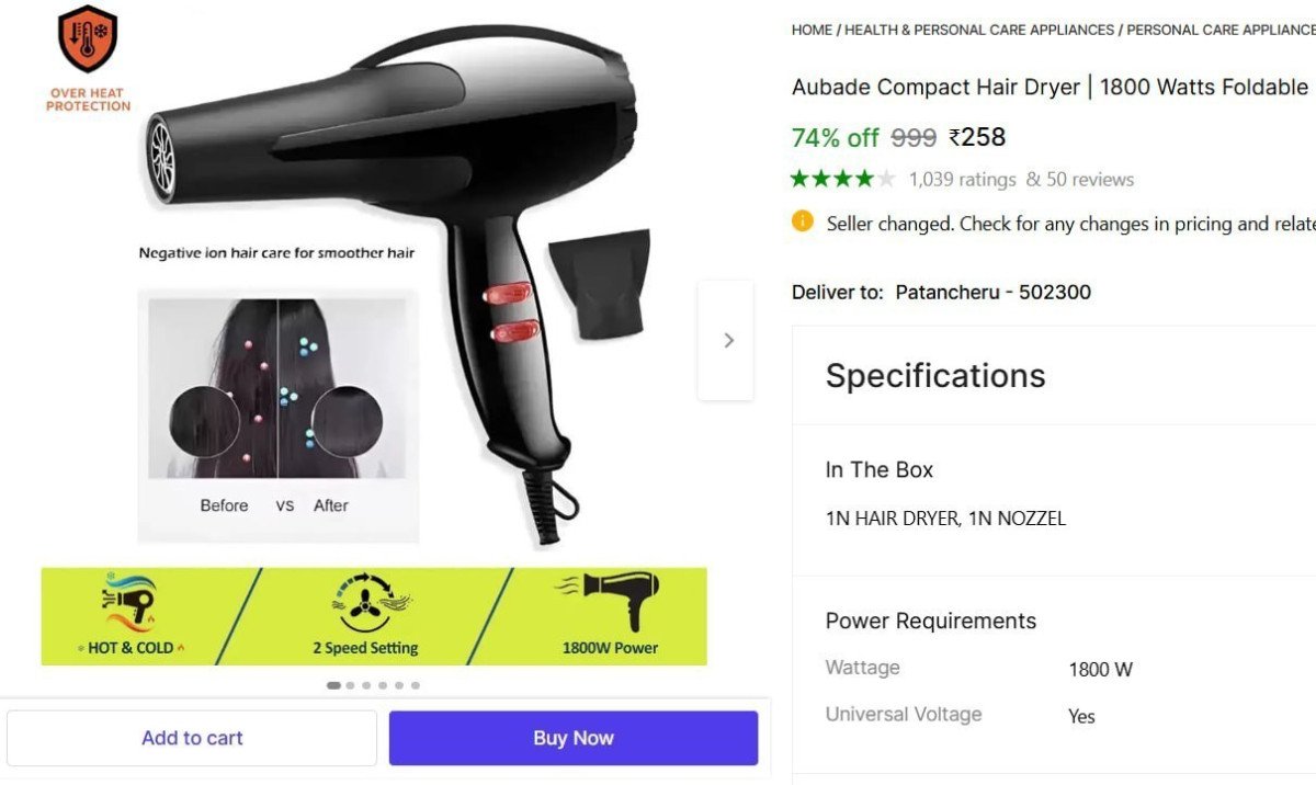🔥  1800 Watts Foldable Hair Dryer @ ₹258

🔗 

Mo