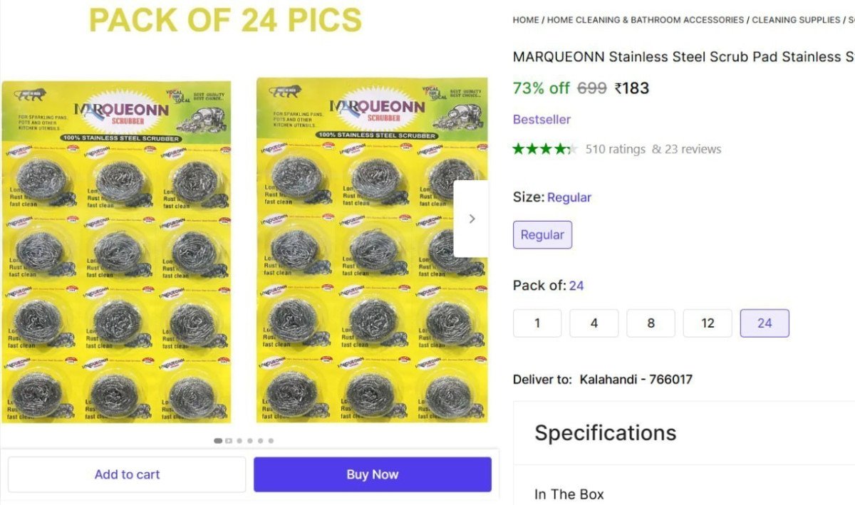 🔥  Stainless Steel Scrub (Regular, Pack of 24) @ ₹183

🔗 

More Details 👉 

📢 Join WhatsApp Deals


#DealsHeaven #LootDeals #BestDeals