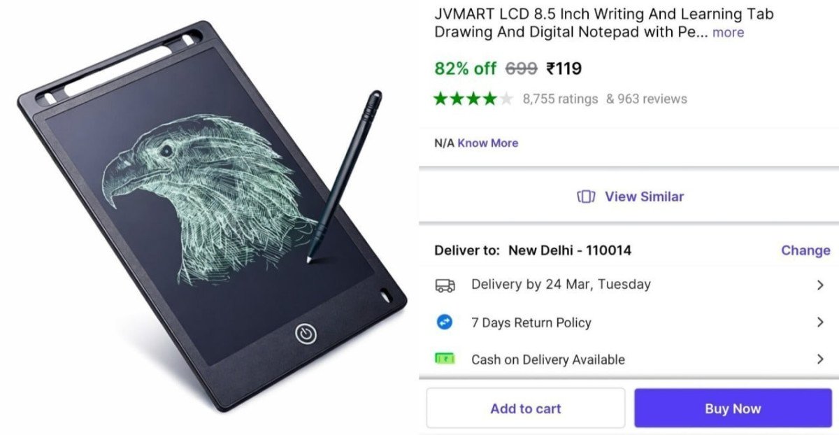 🔥  LCD Writing Pad (8.5inch) at ₹119

🔗 

More Details 👉 

📢 Join WhatsApp Deals


#DealsHeaven #LootDeals #BestDeals