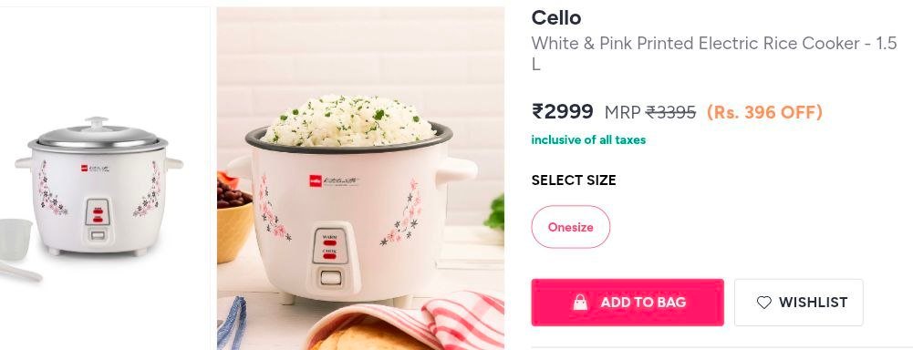 🔥Myntra | Cello Electric Rice Cooker - 1.5 L @2999

⚡

More Details 👉 

📢 Join WhatsApp Deals


#DealsHeaven #LootDeals #BestDeals