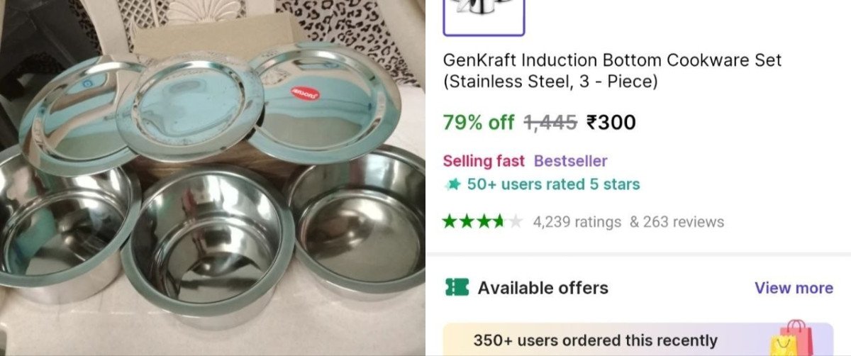 🔥BACK @₹300

➡️

✅Set Of 3 With Lid With Induction Bottom

More Details 👉 

📢 Join WhatsApp Deals


#DealsHeaven #LootDeals #BestDeals