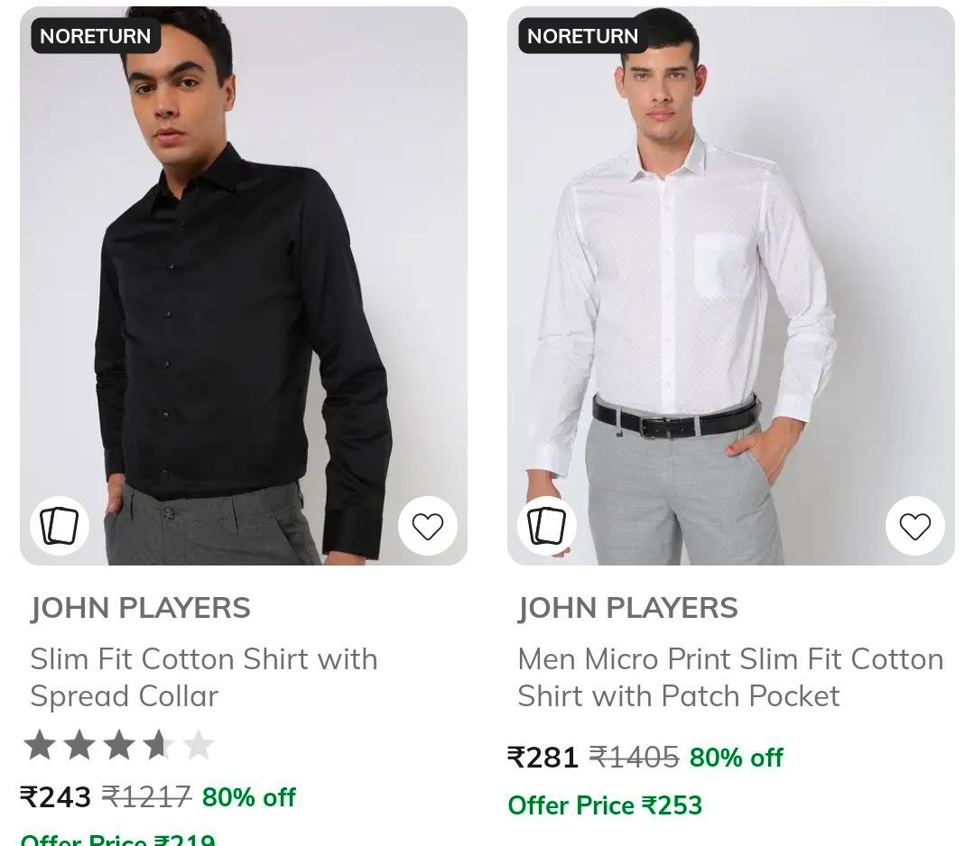 AJIO Loot : 70-80% Off On John Players Clothing.

Jeans : 
Shirt : 
T-Shirt : 
Trousers : 
Sweatshirt : 
Sweaters : 
Jackets : 
Waistcoat & Blazers : 

More Details 👉 

📢 Join WhatsApp Deals


#...