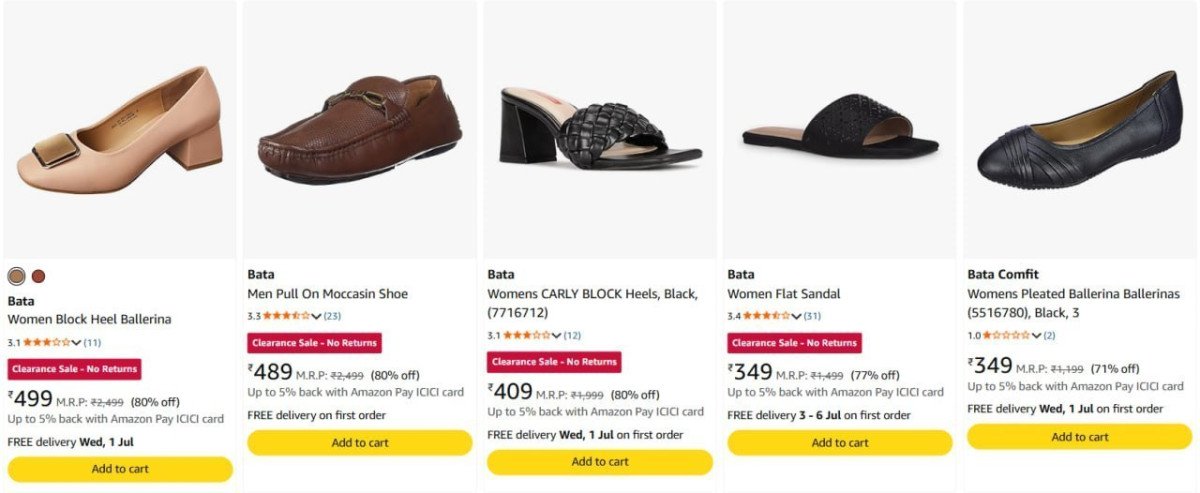 80 On Branded Footwears Bata Power Scholl Hush Pup