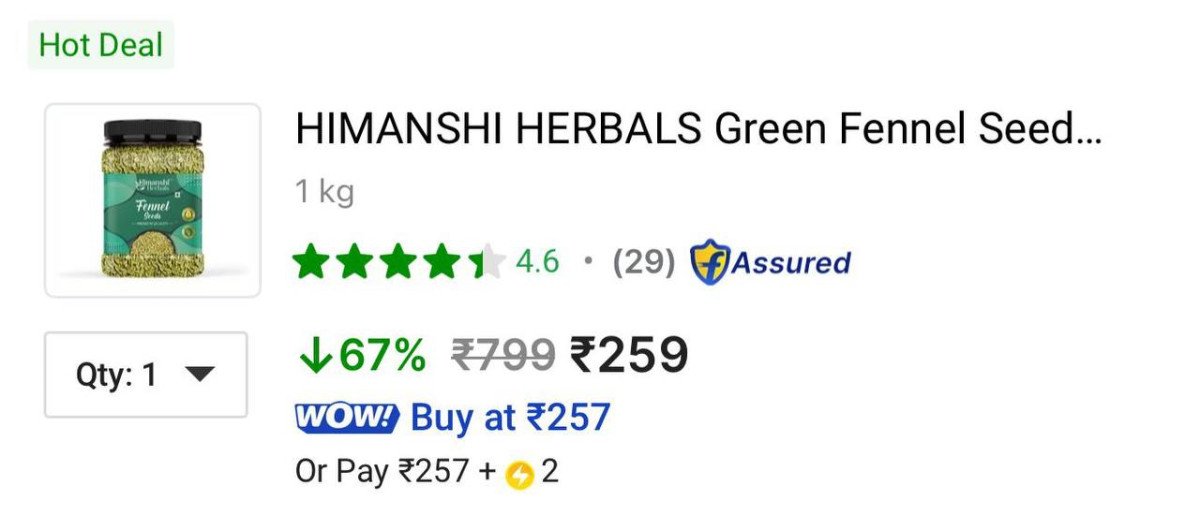 GRAB ₹259.



1 Kg Saunf for Digestion

More Details 👉 

📢 Join WhatsApp Deals


#DealsHeaven #LootDeals #BestDeals