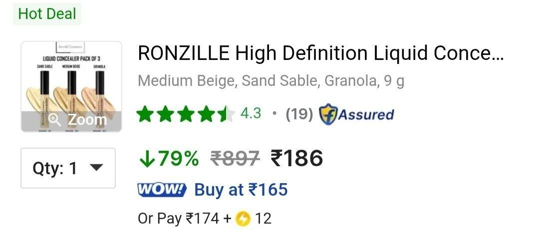 ✅ Loot : Ronzille HD Liquid Concealer (Pack of 3) @ 186



Loot Masterlink : Upto 80% Off on Ronzille Makeup Products 



More Details 👉 

📢 Join WhatsApp Deals


#DealsHeaven #LootDeals #Best...