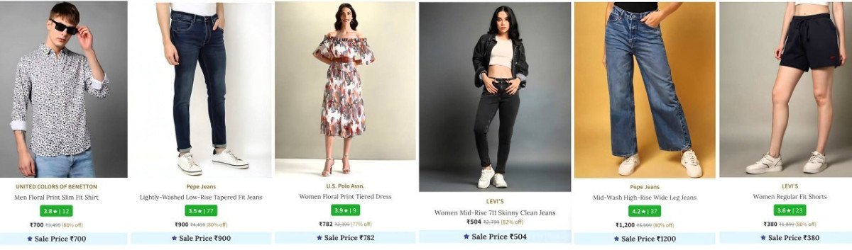 AJIO Loot : Upto 80% Off On Pepe Jeans Clothing.

Mens : 
Womens : 
Boys : 
Girls : 

USPA Clothing.

Men's : 
Womens : 
Boys : 
Girls : 

Levi's Clothing.

Women's : 
Jeans : 

Men's : 
Jeans : 

UCB...