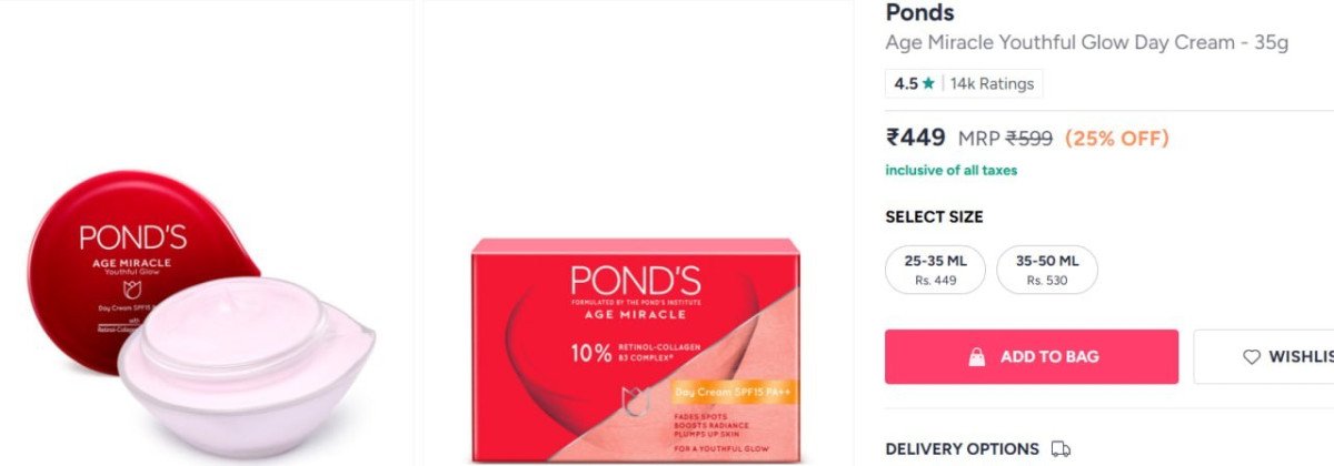 Myntra | Flat 25% Off on Ponds Age Miracle Youthful Glow Day Cream - 35g


Flat 45% Off on Bombay Shaving Company Men Power Play Nxt Beard Trimmer


Flat 15% Off on PAC Lash Fixer Eyelash Adhesive - B...