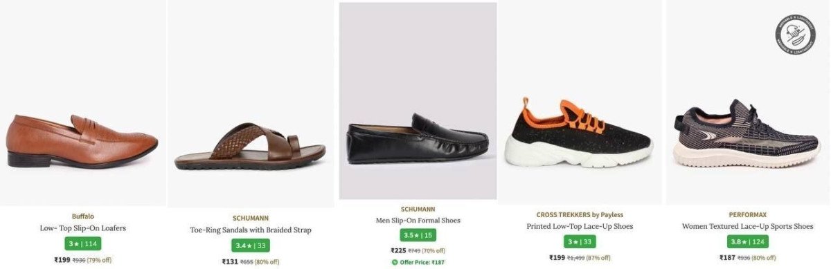 ▶️AJIO Loot : Upto 90% Off On Footwears.

Men | Casual Shoes : 
Formal Shoes : 
Sneakers from ₹199 : 
Flip-Flops : 
Sandals : 
Women : 

▶️Upto 80% Off On Performax Shoes.

Women : 
Men : 

...